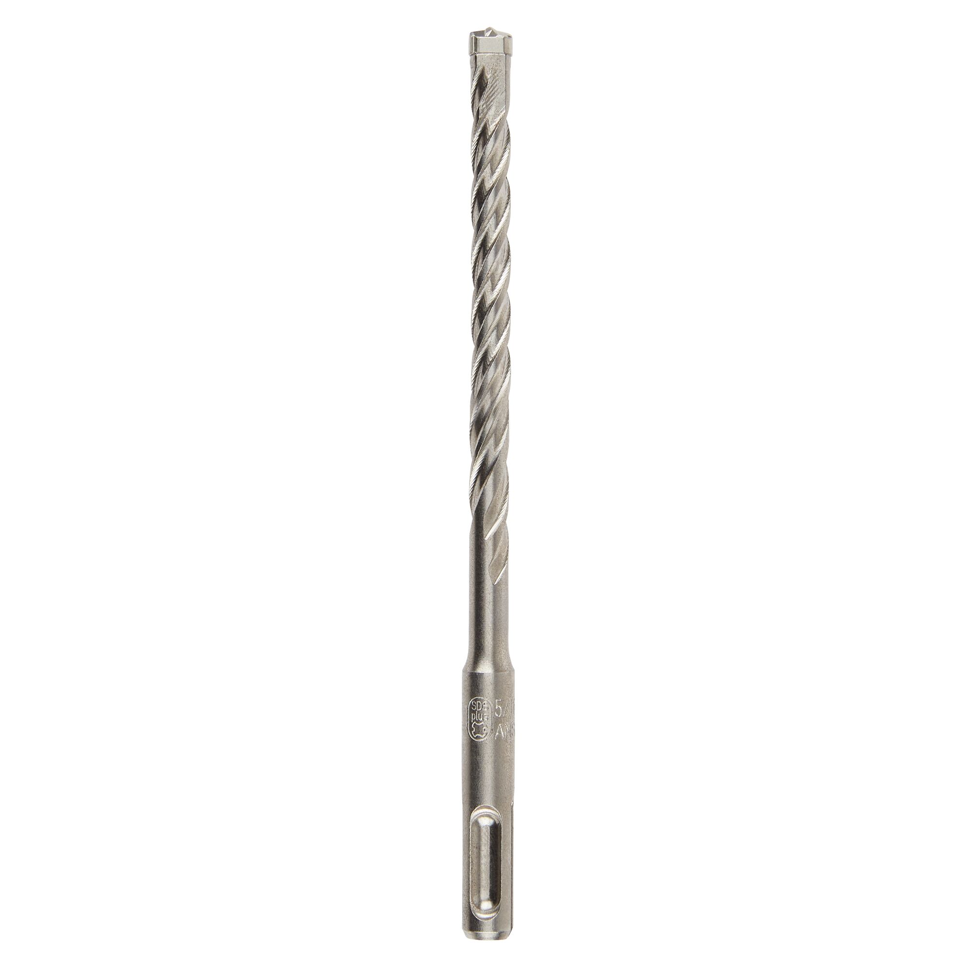 A single DEWALT SDS-plus masonry drill bit with a spiral flute design, designed for use with rotary hammer drills on concrete and masonry surfaces. The bit is silver and cylindrical, with a slotted shank for secure attachment.
