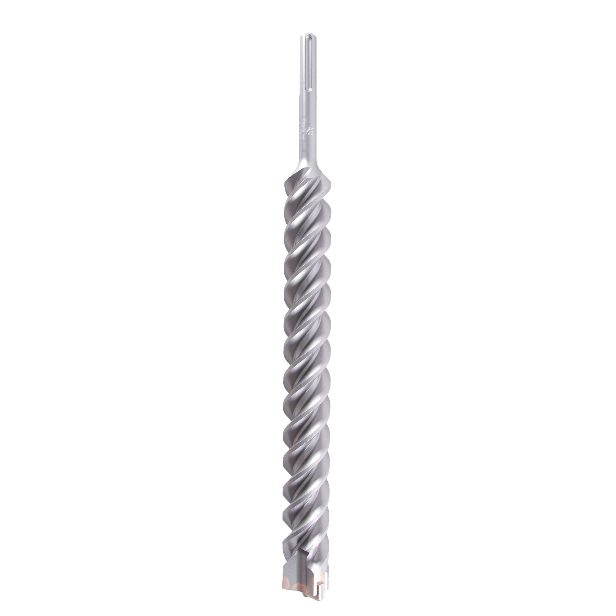 A DEWALT DT9450 twisted masonry drill bit with an SDS-max shank, designed for heavy-duty drilling in concrete and stone, displayed vertically against a white background.