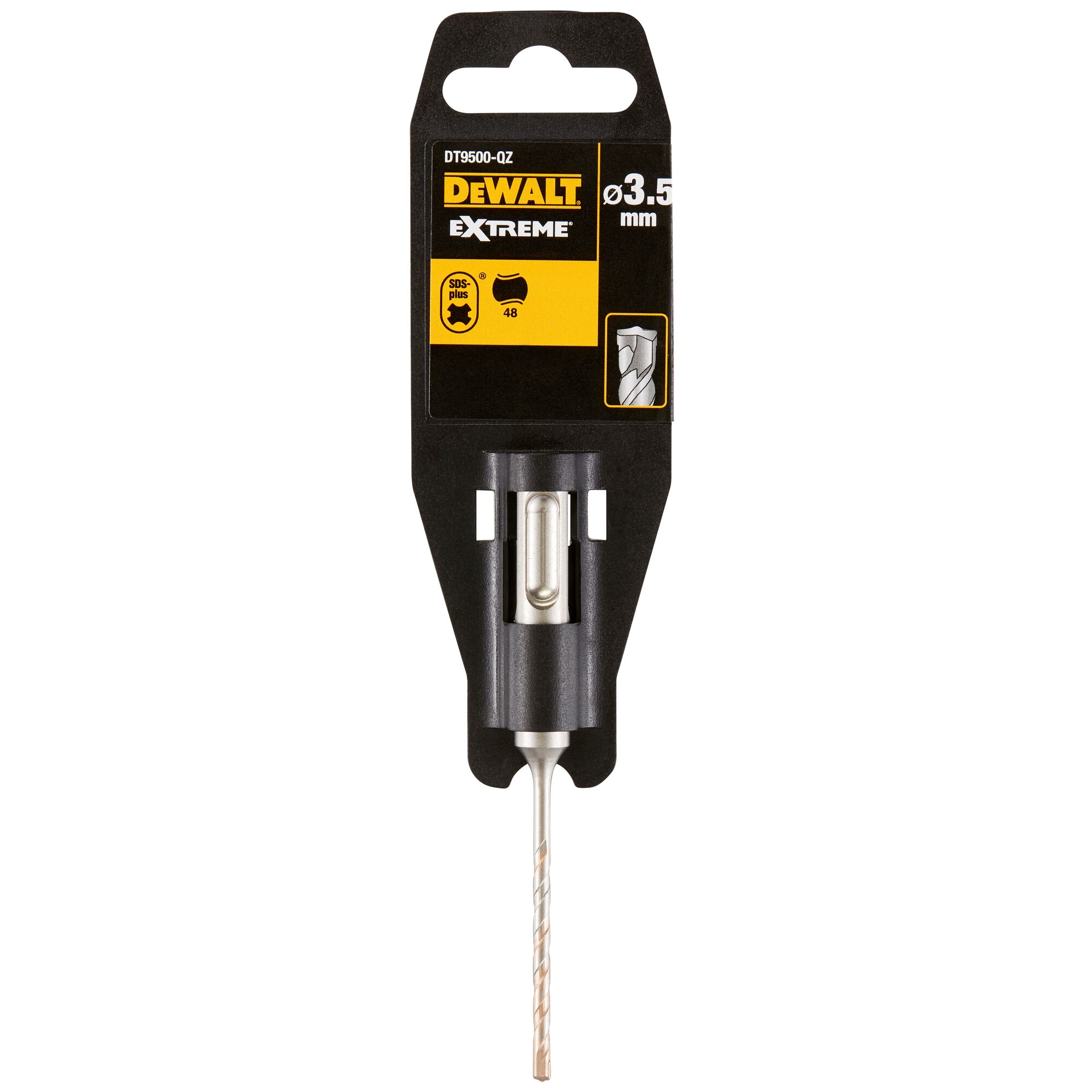 DEWALT Extreme SDS-Plus drill bit with 3.5 mm diameter in retail packaging, product code DT9500.