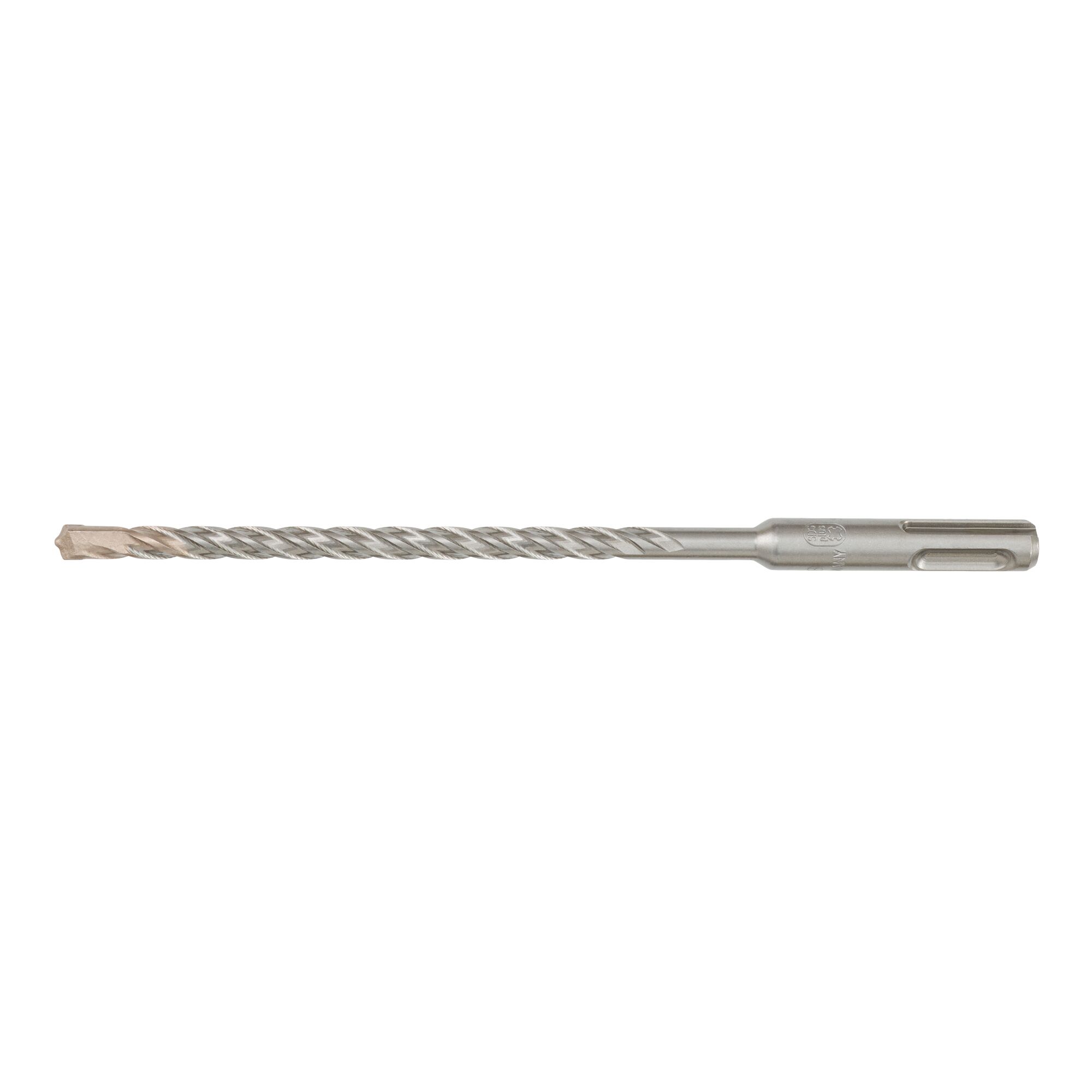 A single DEWALT masonry drill bit with an SDS-Plus shank, designed for use with rotary hammer drills. The bit is metallic in color and features a spiral flute for efficient debris removal.