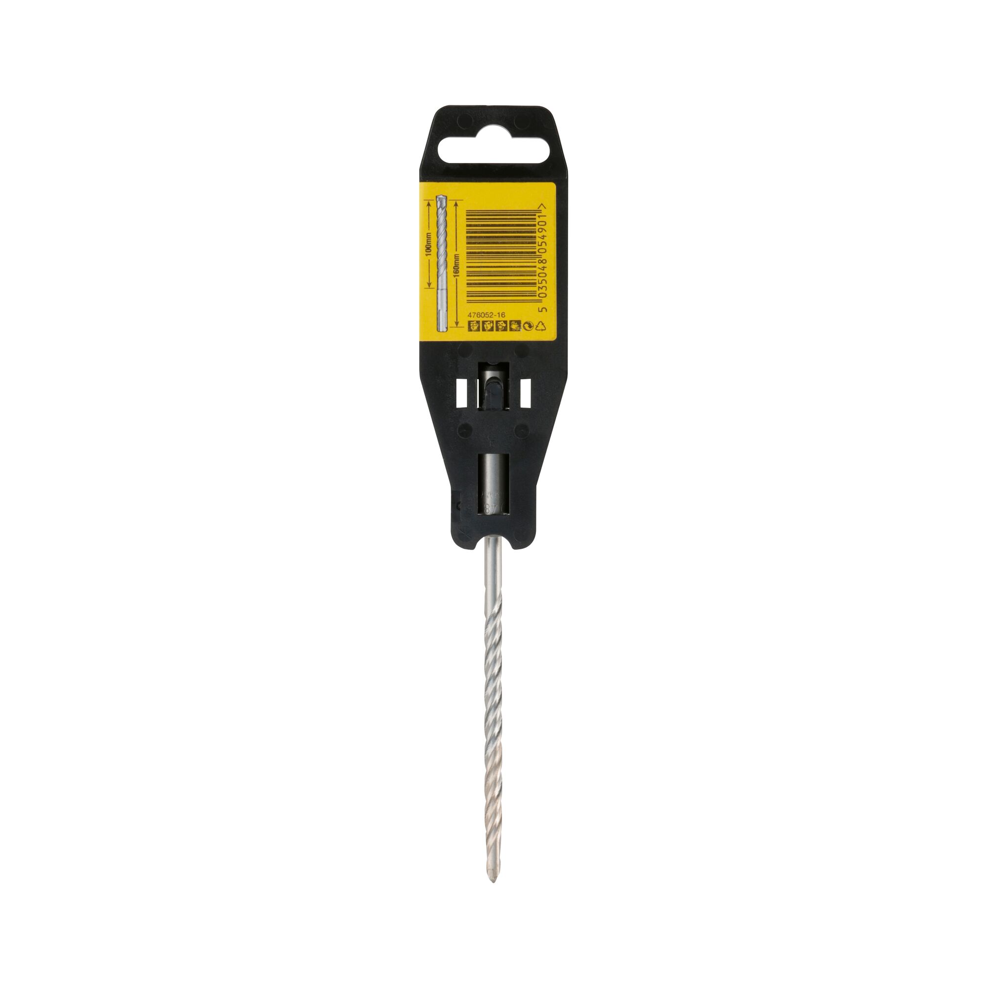 A DEWALT DT9515 drill bit with a spiral design, packaged in a black and yellow holder with a barcode and product information label.