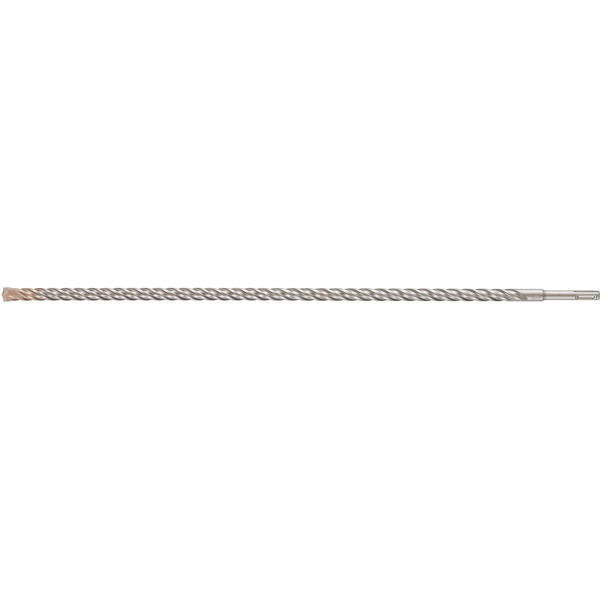 A long DEWALT SDS-plus masonry drill bit with a spiral groove and carbide tip, designed for use with rotary hammer drills.
