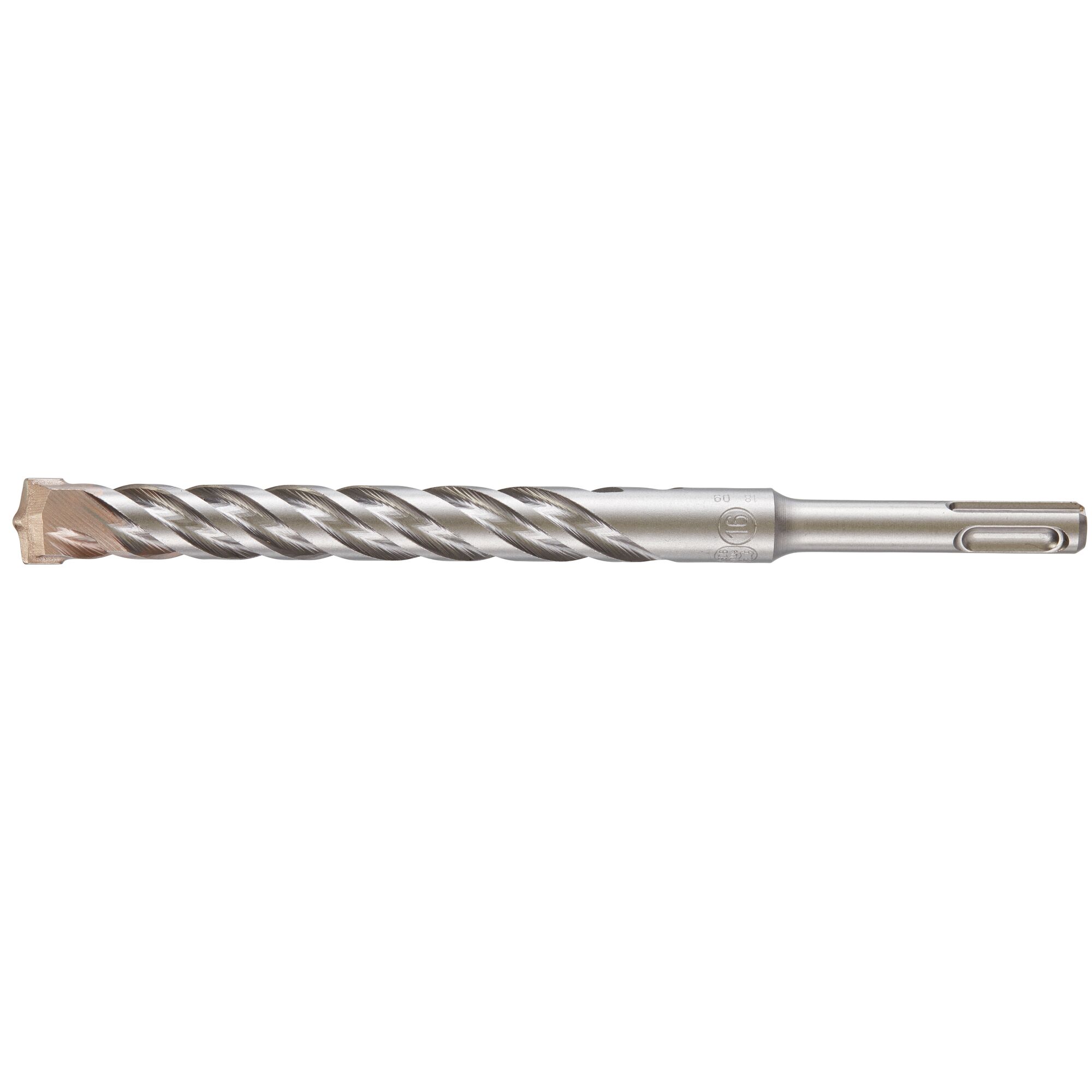 A single DEWALT SDS-Plus masonry drill bit with a spiral flute design and a carbide tip, designed for drilling into concrete, stone, or masonry surfaces.